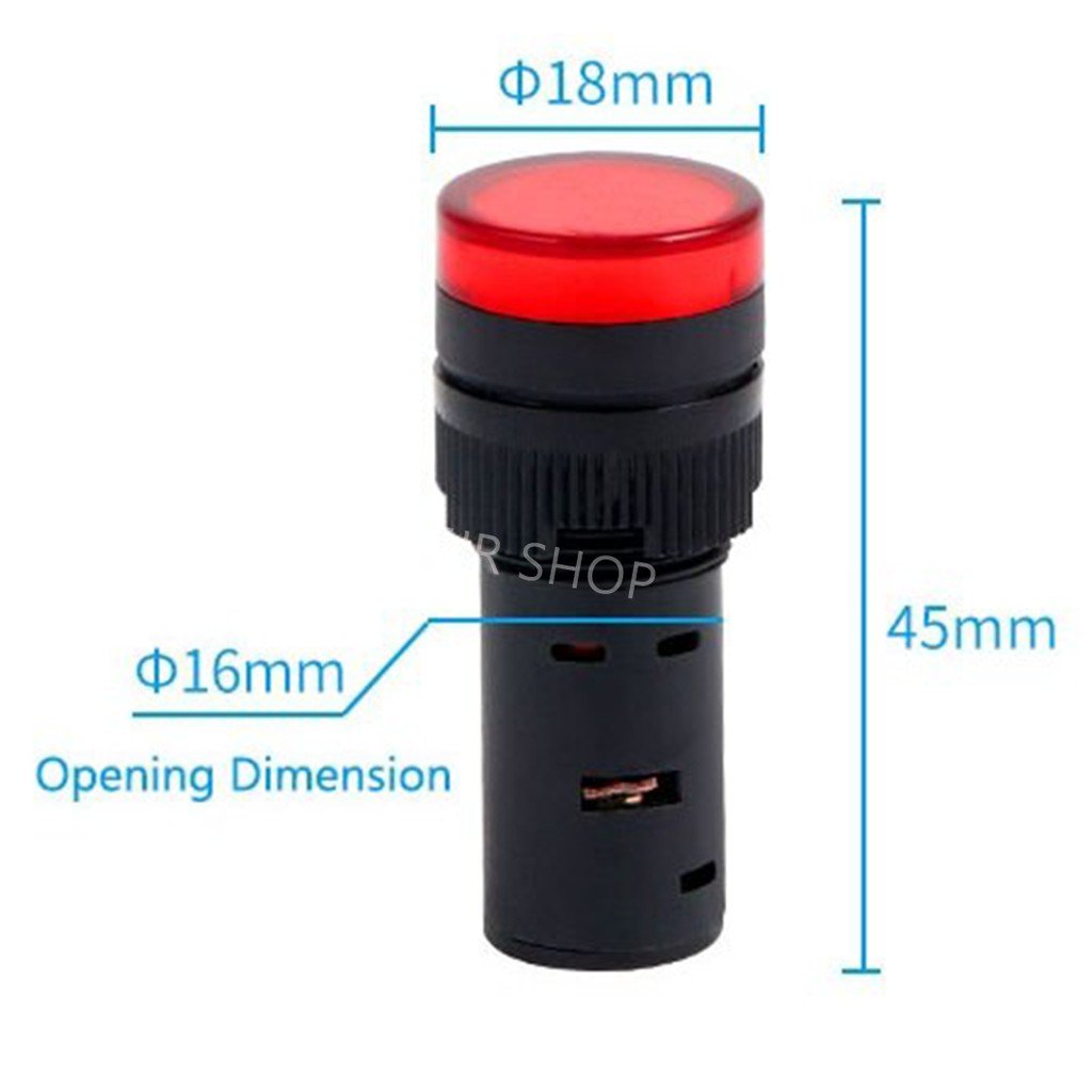 TIGER ไฟ ไพล็อตแลมป์ LED 16 มม. (12V/24V/220V) ไฟแสดง สถานะการใช้งาน Pilot Indicator Lamp หลอดไฟ – 16 มม - 220V เหลือง - Image 6