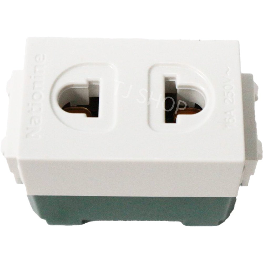 Nationine เต้ารับ เมจิ ฝัง รุ่นใหม่ รองรับ ปลั๊กขากลมและแบน แบบเสียบสาย 16A 250V รุ่น NN803K - Image 4