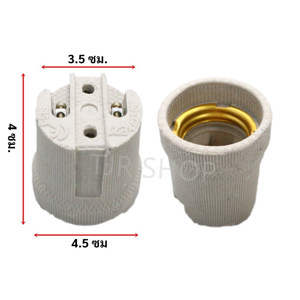 Augut ขั้วห้อย กระเบื้อง เกลียว E27 F519 รองรับไฟ สูง 400 watt 250V ใช้ได้ทั้ง หลอดไส้ Led วินเทจ ขั้วหลอด - Image 2