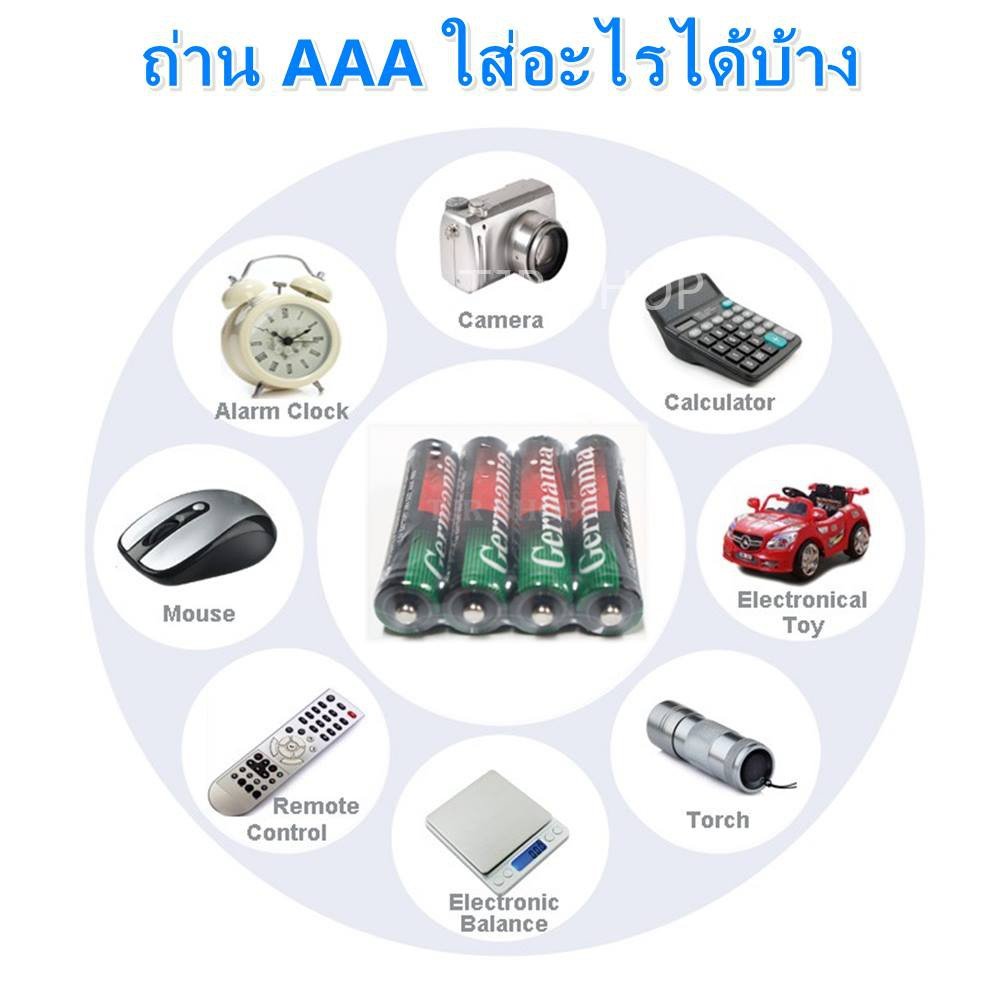 แพ็ค 4 ชิ้น) Cermania/Germania ถ่านก้อน AAA สำหรับ อุปกรณ์อิเล็คทรอนิกส์ - Image 2