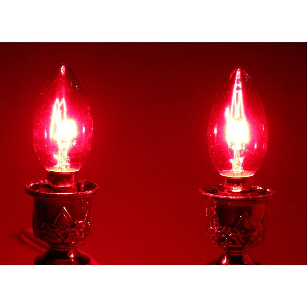 ✨ (แพ็ค 2 ) Zeazon หลอดจำปา 10W / 40W ขั้ว E14/B15 สำหรับศาลเจ้า หิ้งพระ เชิงเทียนไฟฟ้า ไม่มีควัน ใช้แทนเ – 10W แดงใส B15 - Image 3