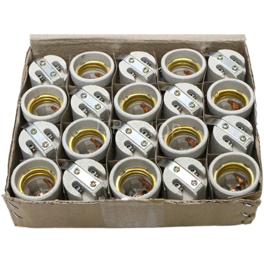 Augut ขั้วห้อย กระเบื้อง มีเดือย 4A 250V สำหรับหลอด เกลียว E27 (รุ่น F-520) ขั้วทรงกระถาง ขั้วหลอด - Image 5