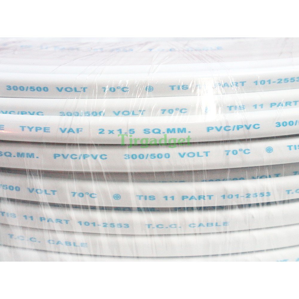 แบ่งตัด 2-10 เมตร) STR สายไฟ VAF 2*1.5 Sqmm 17A 300/500V สายไฟอาคาร งานทั่วไป สายทองแดง แกนคู่ 2 เส้น – 3 เมตร ตัดเศษ - Image 4