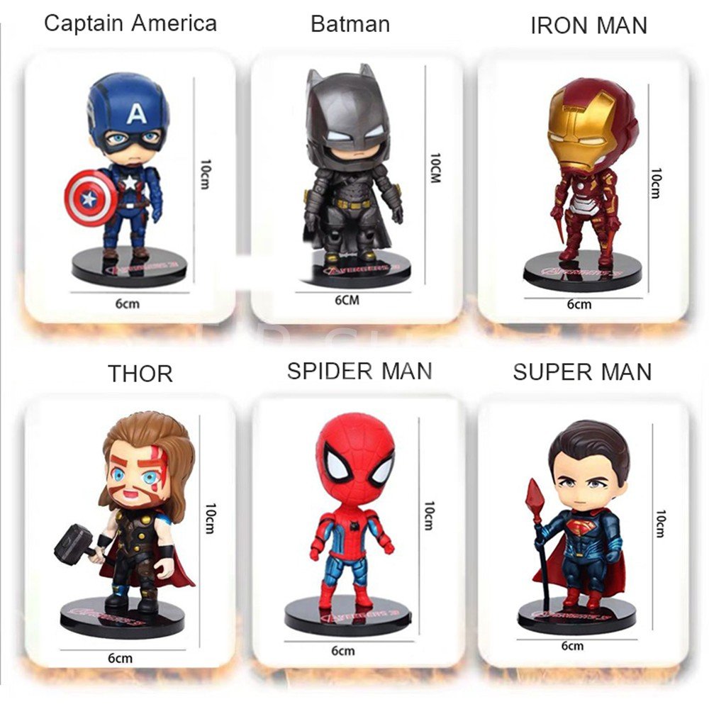 Marvel Avengers โมเดล ตัวละคร มี 6 แบบของขวัญ วันเกิดเด็ก ของตกแต่ง บ้าน โมเดล ของสะสม – สุ่ม 1 ชิ้น ไม่ซ้ำ - Image 7
