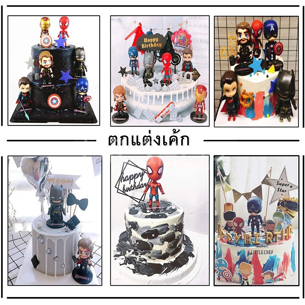 Marvel Avengers โมเดล ตัวละคร มี 6 แบบของขวัญ วันเกิดเด็ก ของตกแต่ง บ้าน โมเดล ของสะสม – สุ่ม 1 ชิ้น ไม่ซ้ำ - Image 5