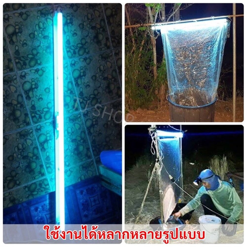 ST หลอดนีออน แบล็คไลต์ ดักยุง และ แมลง T8 10W 15W 18W แสงฟ้า กระชอน แมงดา แมงเล่นไฟ หลอดล่อแมลง – 15W - 45 ซม. - Image 6