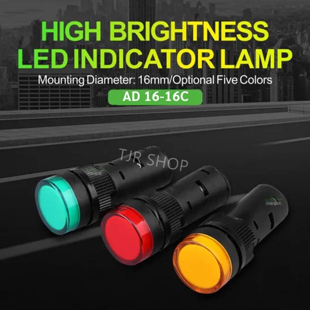 TIGER ไฟ ไพล็อตแลมป์ LED 16 มม. (12V/24V/220V) ไฟแสดง สถานะการใช้งาน Pilot Indicator Lamp หลอดไฟ – 16 มม - 220V เหลือง - Image 5