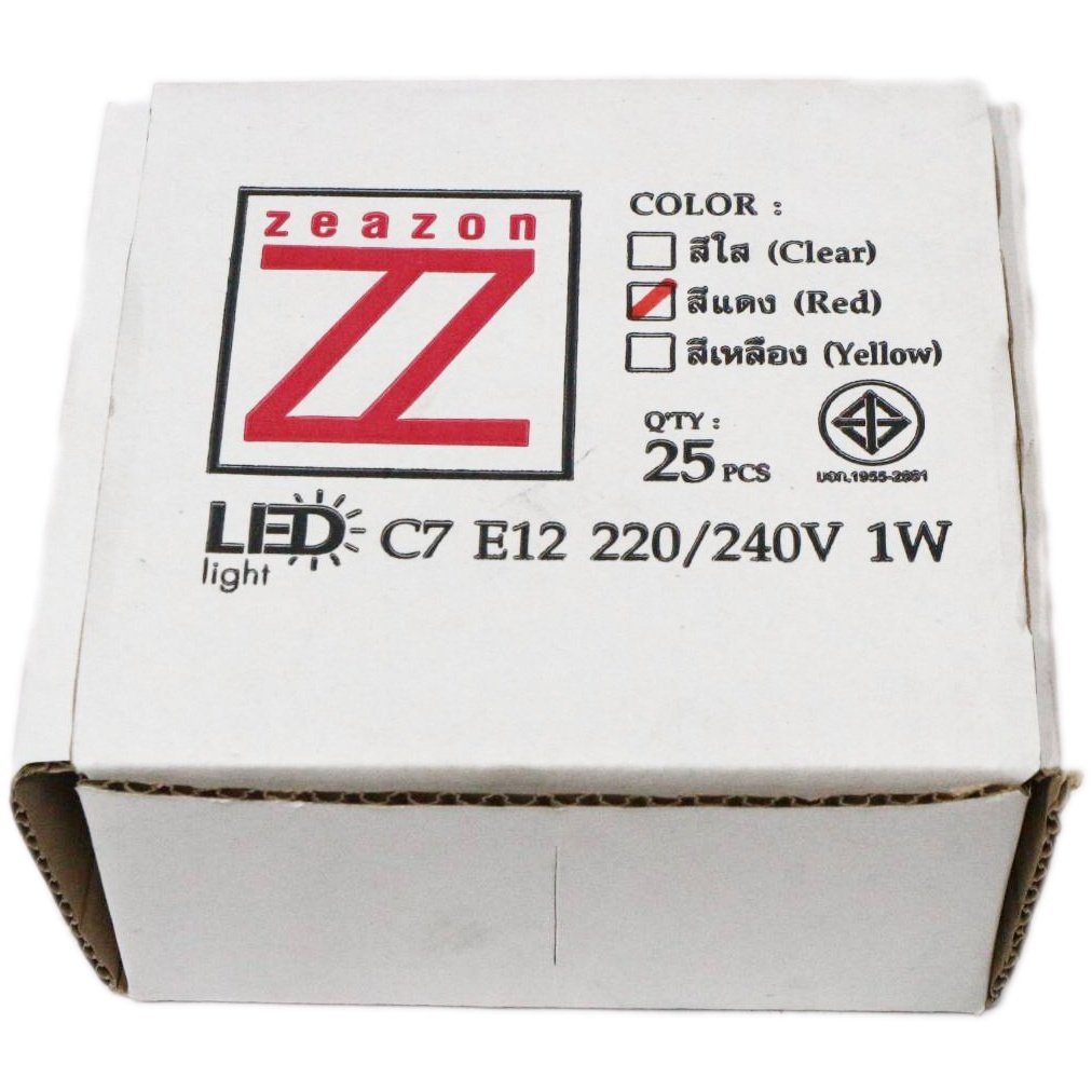 1 ดวง) Zeazon หลอดจำปา LED คริสตัล ใส 1W 220V เกลียว E12 เลือกแสง หลอด ตี่จูเอี๊ยะ หลอด ศาลเจ้า - Image 9