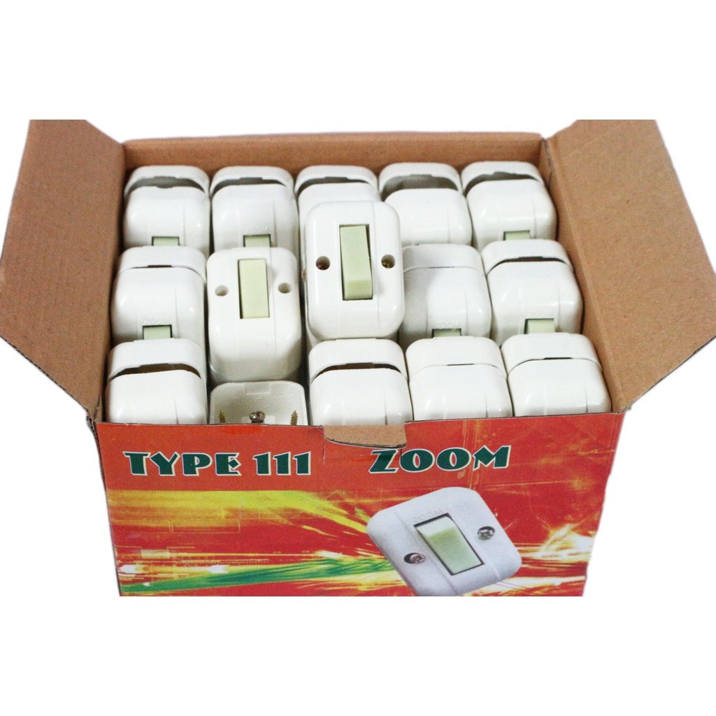Zoom (แพ็ค 12 ชิ้น ลดพิเศษ) สวิตส์ลอย หลังเต่า 6A 250V สีครีม - Image 5