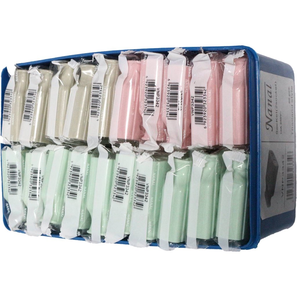 1 โหล) NANAL ปลั๊กตัวเมีย 2 ขาแบน ทองเหลือง คละสี 16A 250V ทองเหลืองแท้ - Image 4