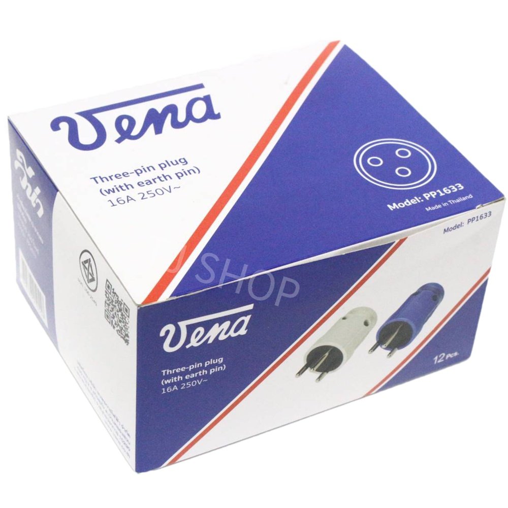 VENA PP1633 ปลั๊กตัวผู้ 3 ขากลม มีกราวด์ 16A 250V มอก. คละสี/สุ่มสี – 3 ขากลม - Image 6