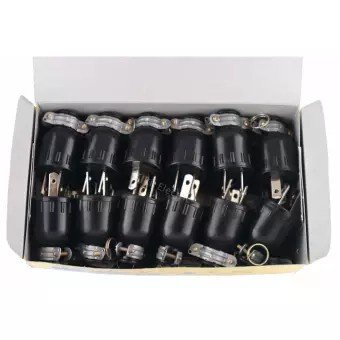 ยกกล่อง 24 ชิ้น) ML ปลั๊ก ตัวผู้ ยาง มีแค๊ม 2 ขาแบน รุ่นประหยัด S-007 16A 250V โรงงาน - Image 3