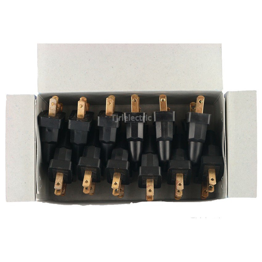 แพ๊ค 12 ชิ้น) Asian ปลั๊กตัวผู้ ยาง 2 ขาแบน 5A 250V ปลั๊กไฟ เหมาะสำหรับ งานช่าง งานไฟฟ้า ทั่วไป - Image 4