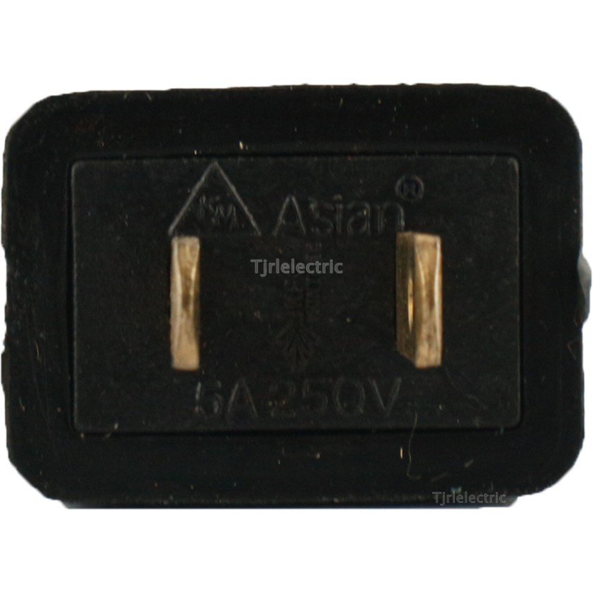 แพ๊ค 12 ชิ้น) Asian ปลั๊กตัวผู้ ยาง 2 ขาแบน 5A 250V ปลั๊กไฟ เหมาะสำหรับ งานช่าง งานไฟฟ้า ทั่วไป - Image 6