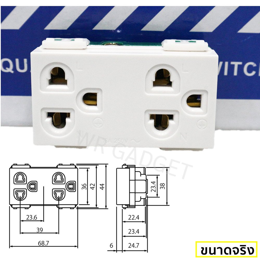 ปลั๊กกราวด์คู่ CKC รองรับปลั๊กทุกชนิด 16A 250V มีระบบกราวด์ ปลอดภัย ไม่ต้องบัดกรี เหมาะสำหรับ งานติดตั้งระบบไฟฟ้า - Image 2