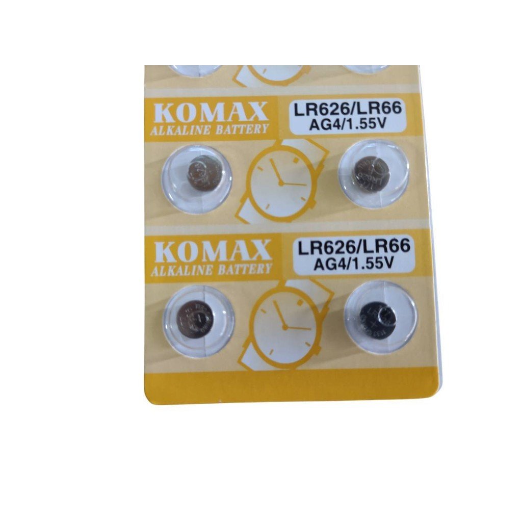 ถ่านกระดุม KOMAX AG4 LR626 LR66 1.55V ถ่านนาฬิกา ถ่านเครื่องคิดเลข เทียบเบอร์ 377 SR626 – 1 ชิ้น - Image 4
