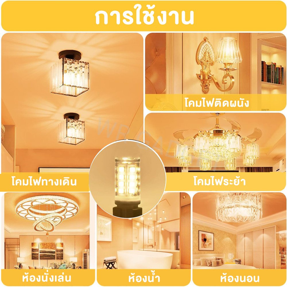 หลอดไฟ LED G4 G9 E14 220V AC ชิป 2835 แสงวอร์ม 2800K มุมแสง 360 องศา หลอดขั้วเล็ก ใช้กับโคมระย้า ตู้โชว์ โคมไฟหัวเตียง – E14 - Image 6