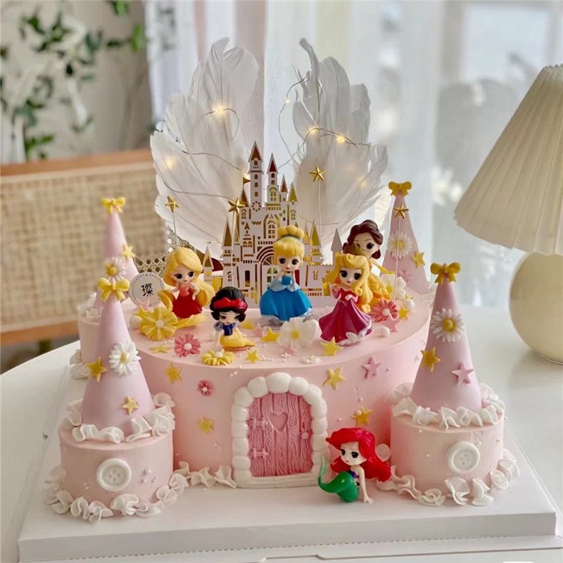 Disney Pricess โมเดล เจ้าหญิงน่ารัก สูง 7-8 ซม ฐาน 5 ซม. PVC ปลอดภัย ตกแต่งเค้ก ของขวัญวันเกิด ตุ๊กตาหัวโต ตั้งโชว์ได้ - Image 7