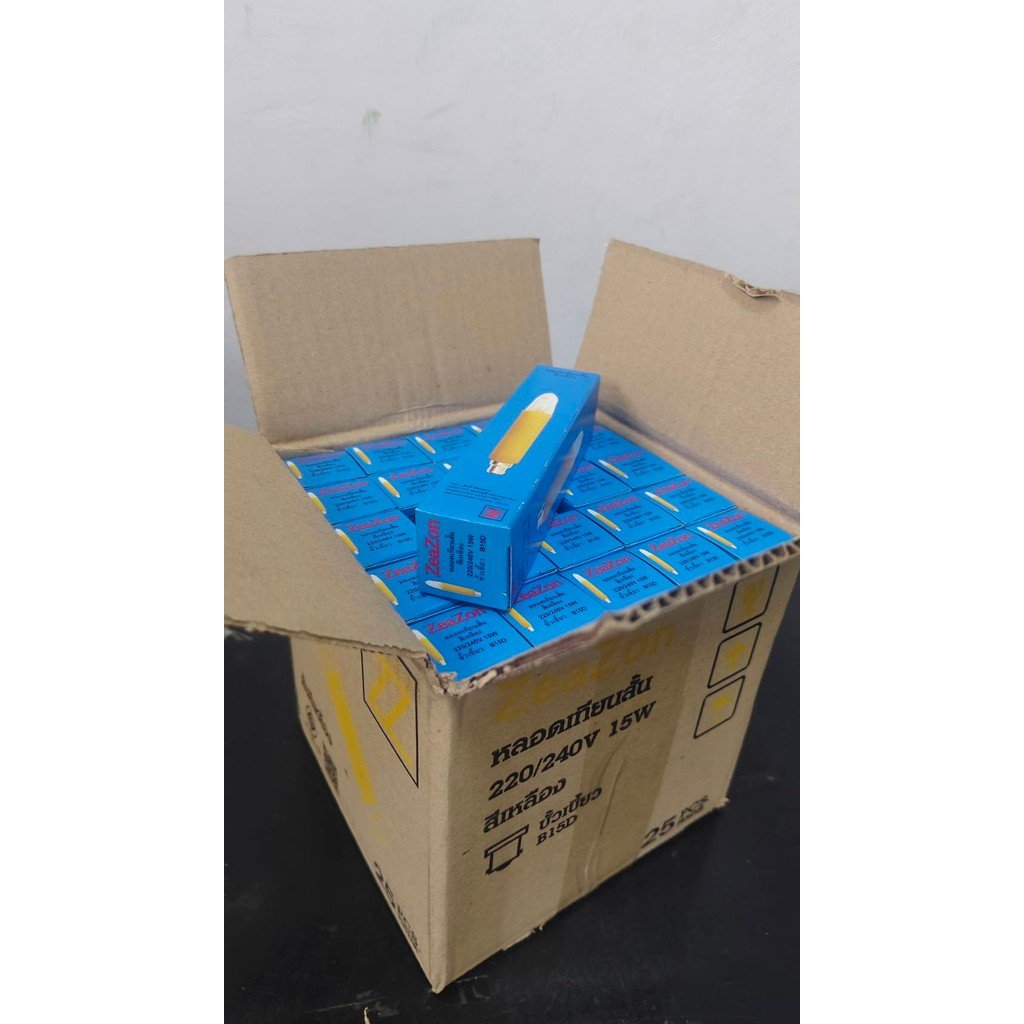 Zeazon (แพ็ค 2 ชิ้น) หลอดเทียน สั้น สีเหลือง ขนาด 15W ขั้วเขี้ยว B15 สำหรับ ศาลเจ้า หิ้งพระ - Image 9