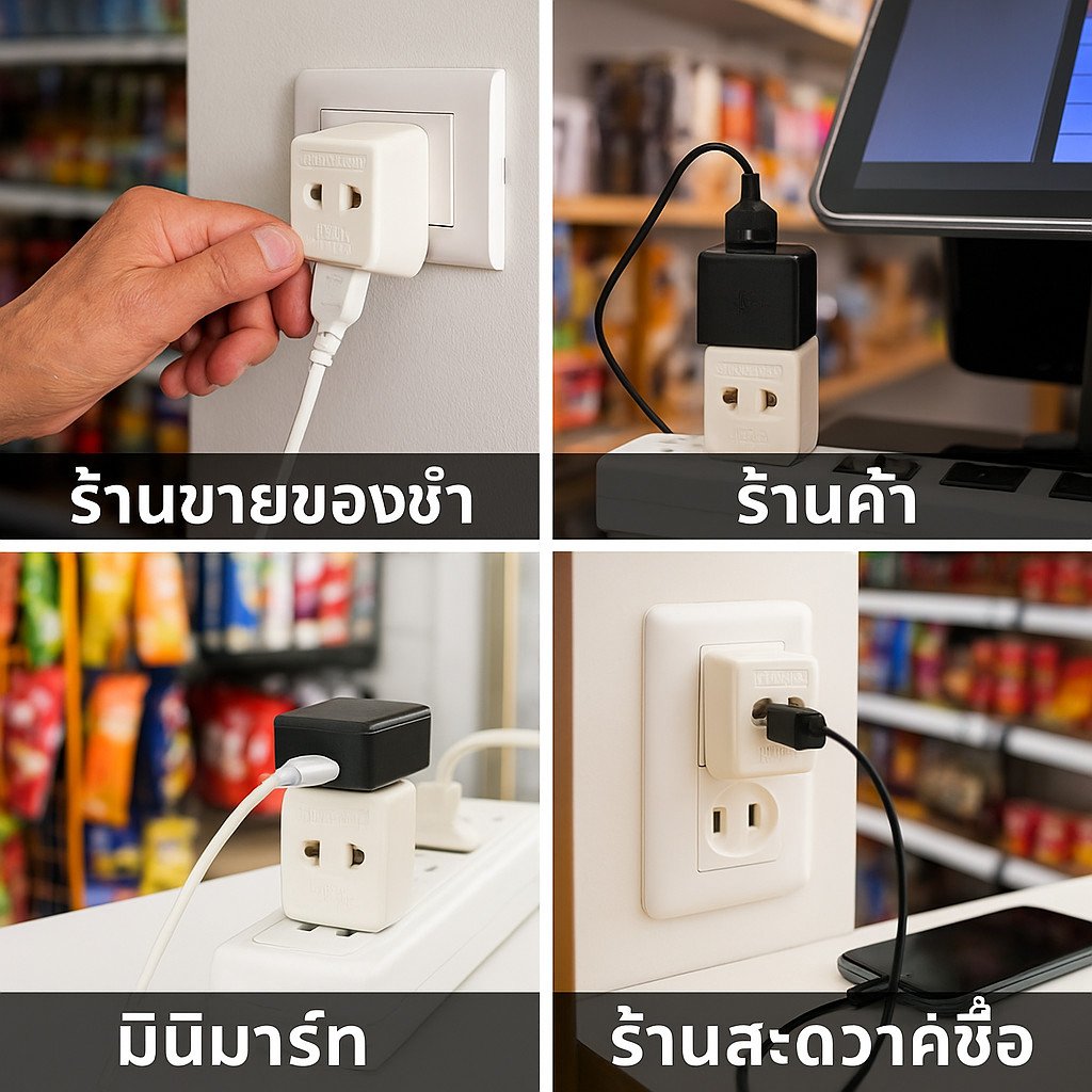 Matsukami ปลั๊กสามตา 2 ขาแบน สีครีม 10A 250V ปลั๊กแปลง ปลั๊กตัวผู้ - Image 6