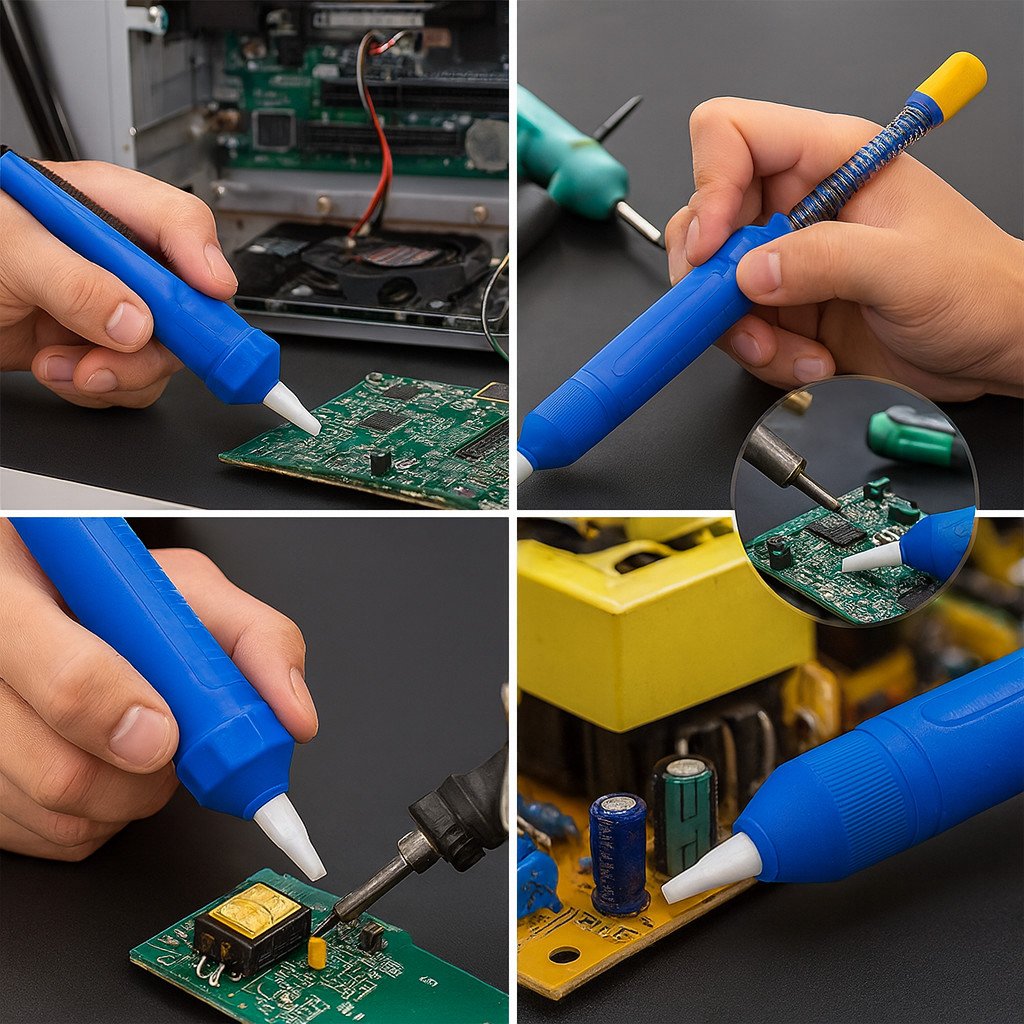 WR ตัวดูดตะกั่วแบบปั๊ม สุญญากาศ ขนาดใหญ่ ยาว 33.5CM พกพาได้ บัดกรี Soldering Removal - Image 8