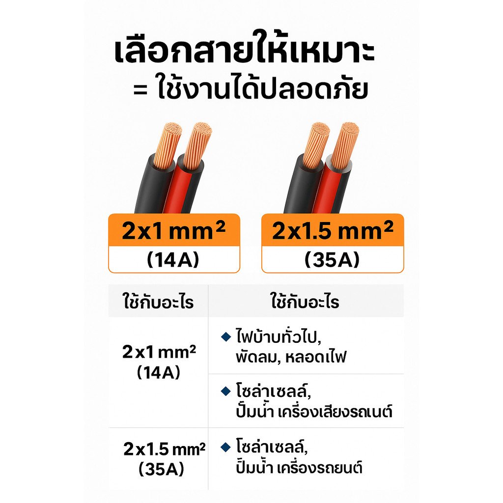 ตัดแบ่่ง 2-9 เมตร) SUN ขนาด 16 AWG (ขนาด 2*1.5 Sqmm.) ,35A 12-300V สายไฟ ทองแดง หุ้มฉนวน สายลำโพง – 2*1.5,7 เมตร ตัดเศษ - Image 6