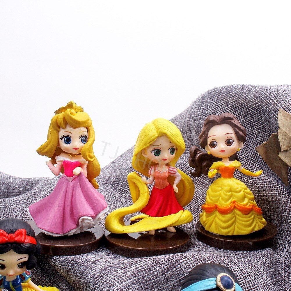 Disney Pricess โมเดล เจ้าหญิงน่ารัก สูง 7-8 ซม ฐาน 5 ซม. PVC ปลอดภัย ตกแต่งเค้ก ของขวัญวันเกิด ตุ๊กตาหัวโต ตั้งโชว์ได้ - Image 4