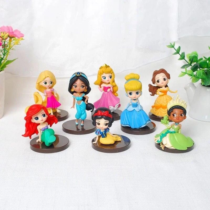 Disney Pricess โมเดล เจ้าหญิงน่ารัก สูง 7-8 ซม ฐาน 5 ซม. PVC ปลอดภัย ตกแต่งเค้ก ของขวัญวันเกิด ตุ๊กตาหัวโต ตั้งโชว์ได้ - Image 3