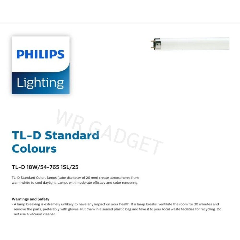 แพ็ค 2 ดวง) หลอดนีออนสั้น PHILIPS TLD 18W/54 แสง DAYLIGHT ขาวฟ้า G13 ทนทาน เหมาะกับบ้าน - Image 2