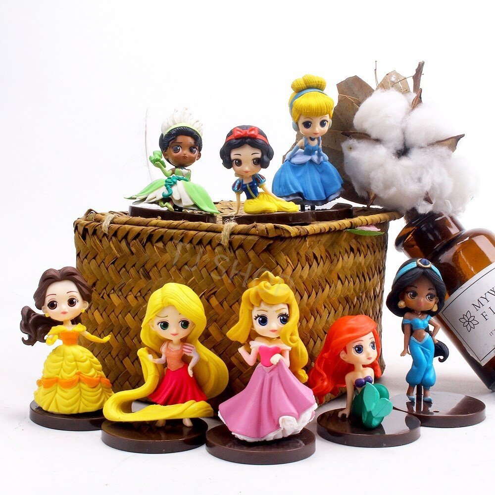 Disney Pricess โมเดล เจ้าหญิงน่ารัก สูง 7-8 ซม ฐาน 5 ซม. PVC ปลอดภัย ตกแต่งเค้ก ของขวัญวันเกิด ตุ๊กตาหัวโต ตั้งโชว์ได้ - Image 5