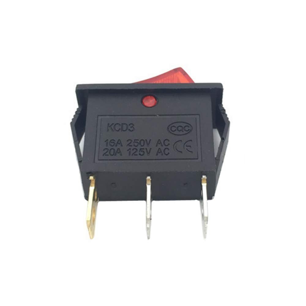 TJR สวิตซ์ แลมป์ กลาง (Rocket switch) มีไฟ สีแดง 3P 15A125V,10A 250V คุณภาพมาตรฐาน สวิตซ์กระดก KCD-3 - Image 7
