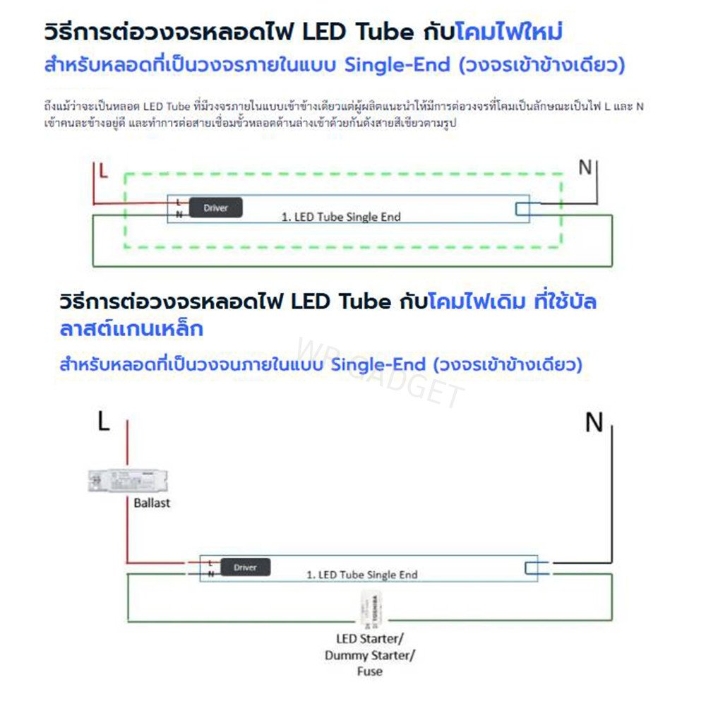 รางไฟพร้อมหลอด LED T8 9W 60ซม. Maxlightzo แสงขาวสว่าง 1600lm ชุดหลอดไฟนีออน LED พร้อมราง220V มอก. รับประกัน 1 ปี - Image 3
