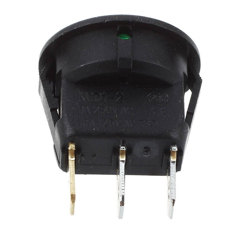 TJR สวิตซ์กระดก ไซส์มินิ กลม 20 มม. 3 ขา รุ่นมีไฟ ขนาด 6A 250V 10A 125V ร็อคเก็ต สวิตซ์ ON-OFF – เขียวมีไฟ-Rocket(G) - Image 9