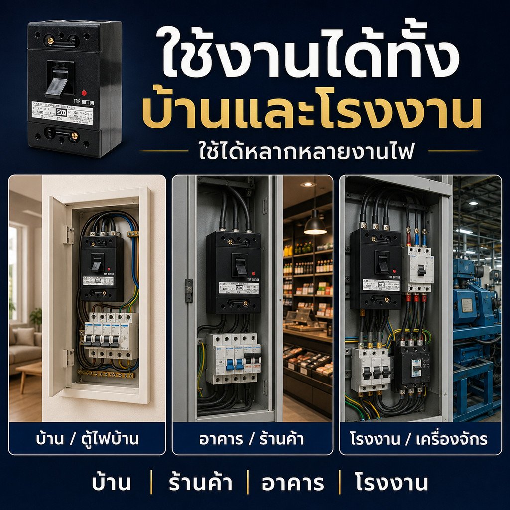 Nisshin Denko เบรกเกอร์ไฟฟ้า Circuit Breaker MCCB 2P 10A / 3P 40A / 3P 50A AC220/250V AC600V ผลิตในญี่ปุ่น – 3P 40A - Image 8