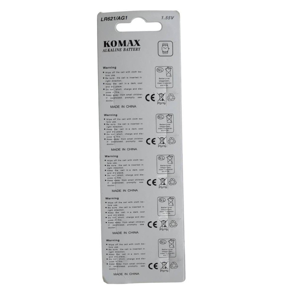 แพ็ค 10 ชิ้น) ถ่านกระดุม AG1 LR621 LR60 KOMAX 1.55V แพ็ค 10 ก้อน ถ่านนาฬิกา สำหรับนาฬิกา ของเล่น รีโมท เครื่องคิดเลข - Image 3
