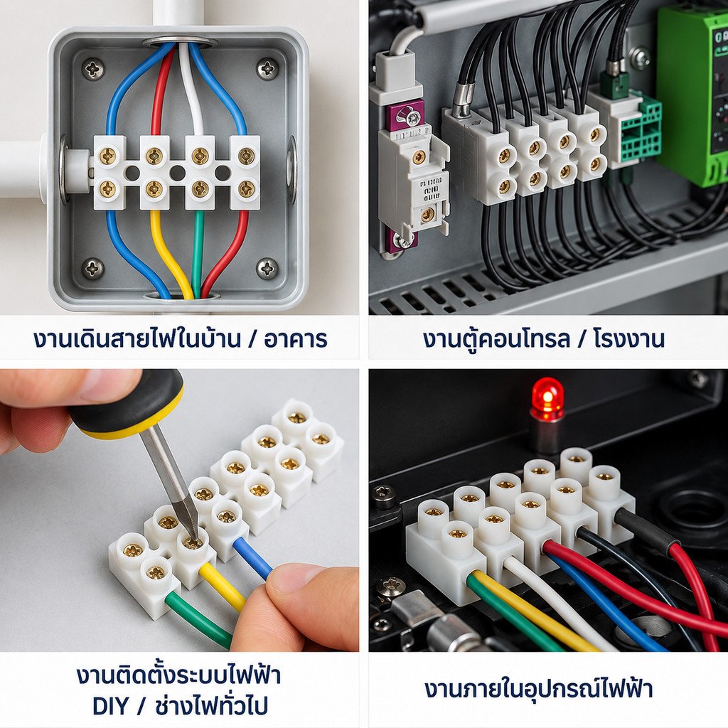 Haloshi SLW เต้าต่อสายไฟ Nylon 6,6 ทนความร้อน ไม่เปราะ 3A 6A 10A 20A 30A แบบบางและหนา ใช้งานง่าย แข็งแรง เห – 6A มาตรฐาน - Image 9