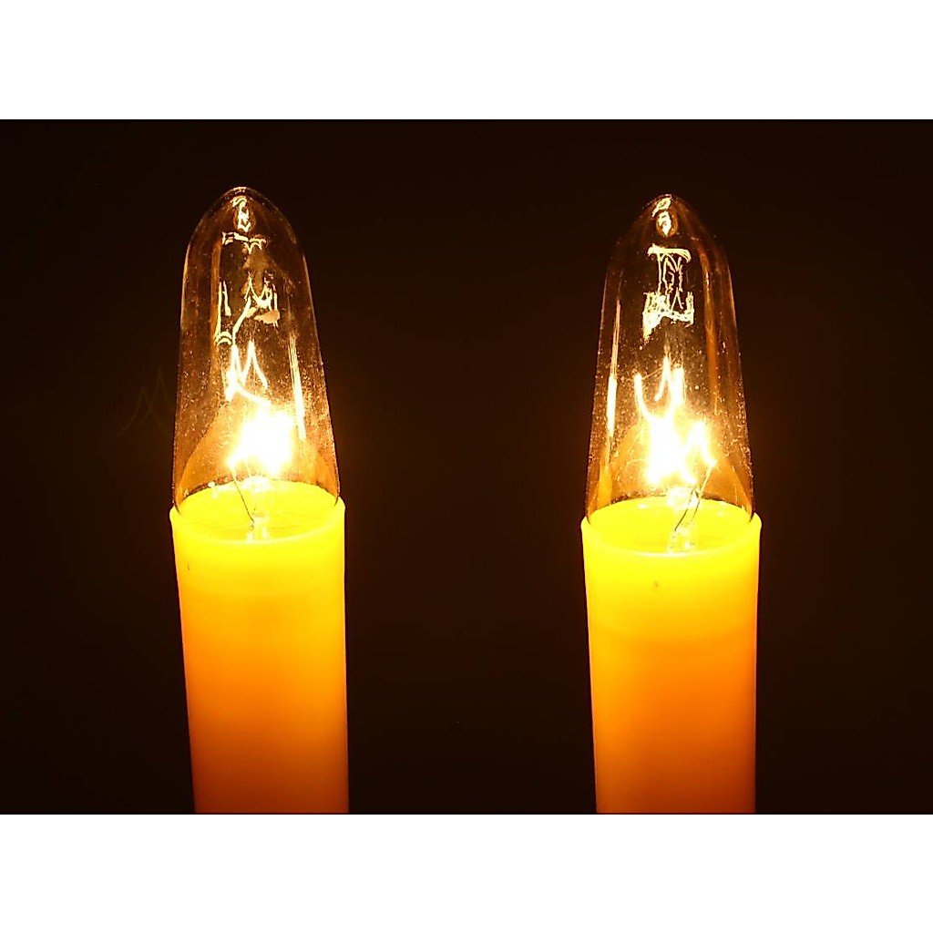 Superlamp (แพ็ค 2 ชิ้น) ชุด เชิงเทียน ไฟฟ้า ขั้วเขี้ยว B15 พร้อม เทียน ยาว เหลือง 15W 220V - Image 3