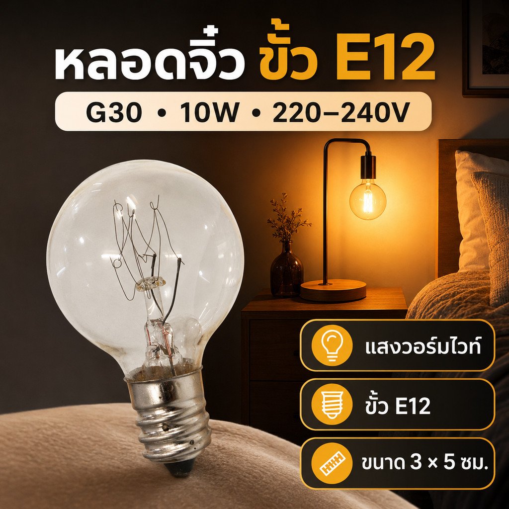 Zeazon หลอดไฟ ปิงปอง G-30 10W ขั้วเกลียว E12 สำหรับ ประดับตกแต่ง สถานที่ ตกแต่ง ศาลเจ้า – ปิงปอง G30 แดง - Image 2
