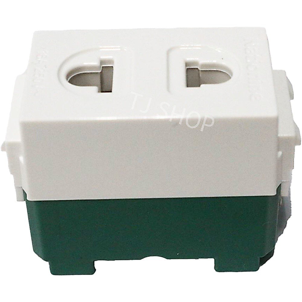 Nationine เต้ารับ เมจิ ฝัง รุ่นใหม่ รองรับ ปลั๊กขากลมและแบน แบบเสียบสาย 16A 250V รุ่น NN803K - Image 2