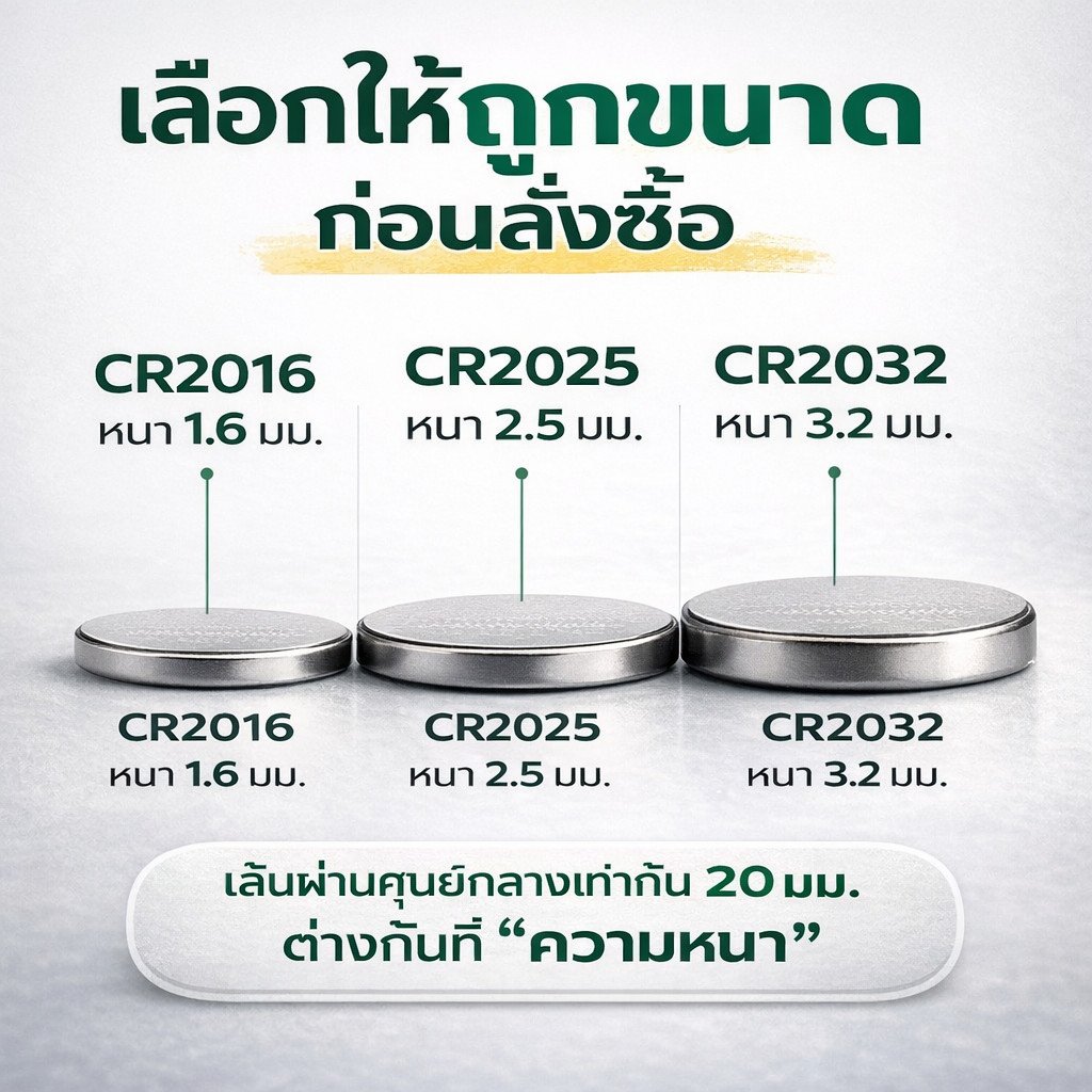แพ็ค 5 ชิน) Accell ถ่านกระดุมลิเธียม CR2016, CR2025, CR2032 3V 85mAh-220mAh สำหรับนาฬิกา เครื่องคิดเลข และอุปกรณ์ BD - Image 2