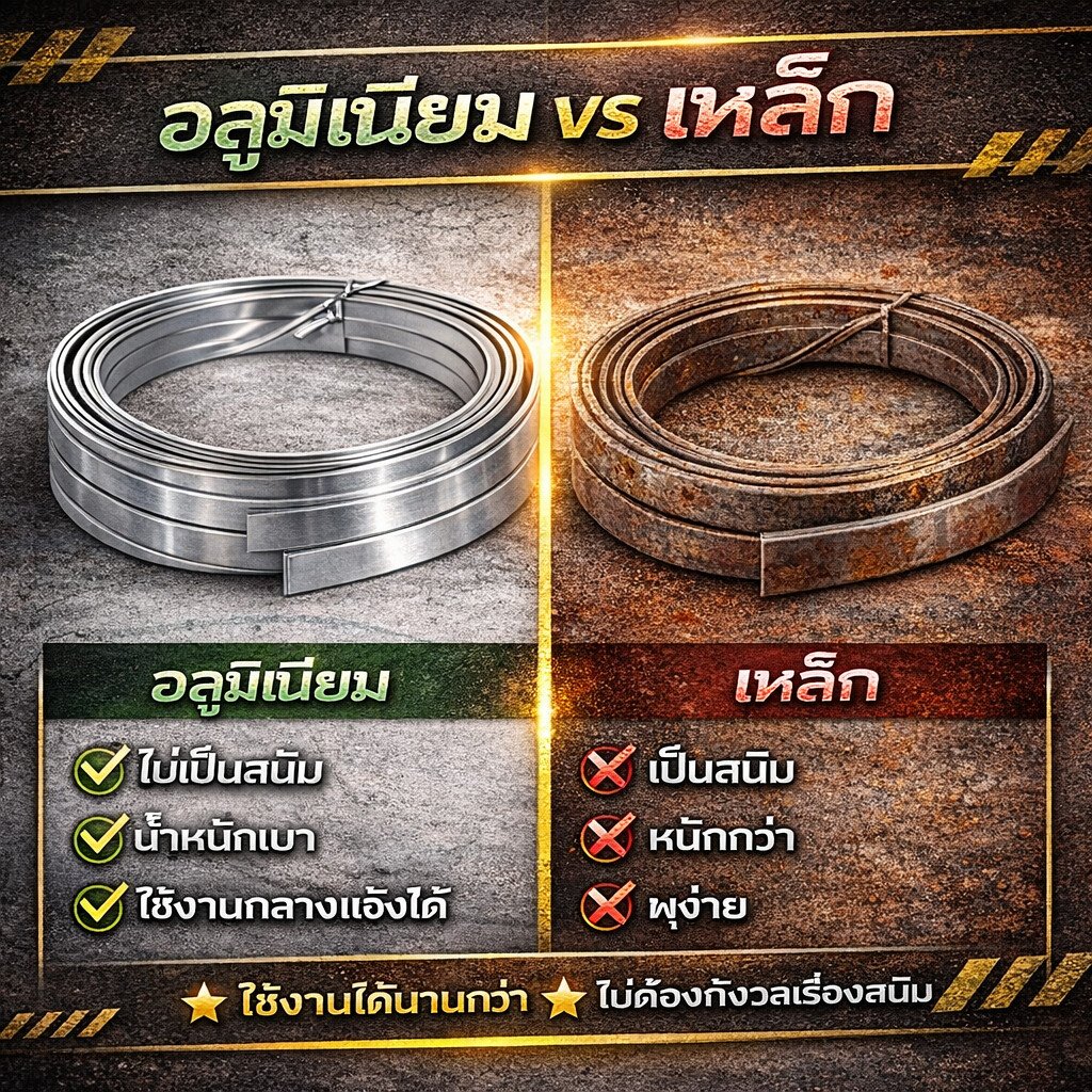 แพ็ค 1 กิโลกรัม) Ship ลวดมีเนียม แบน กว้าง 10 มม. หน่า 1 มม. ยาว 33 เมตร ลวดมัดท่อ ลวดอลูม - Image 5