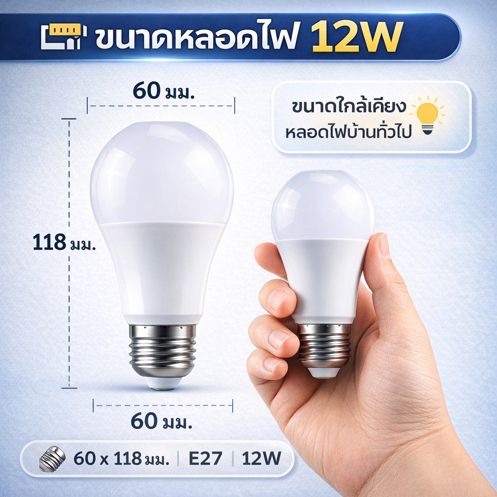 หลอดไฟ LED Light Sensor 12W ขั้ว E27 เปิดปิดอัตโนมัติ แสงขาว 6500K ประหยัดไฟ ใช้หน้าบ้าน โถงบันได โรงรถ – ธรรมดา 13W - Image 3