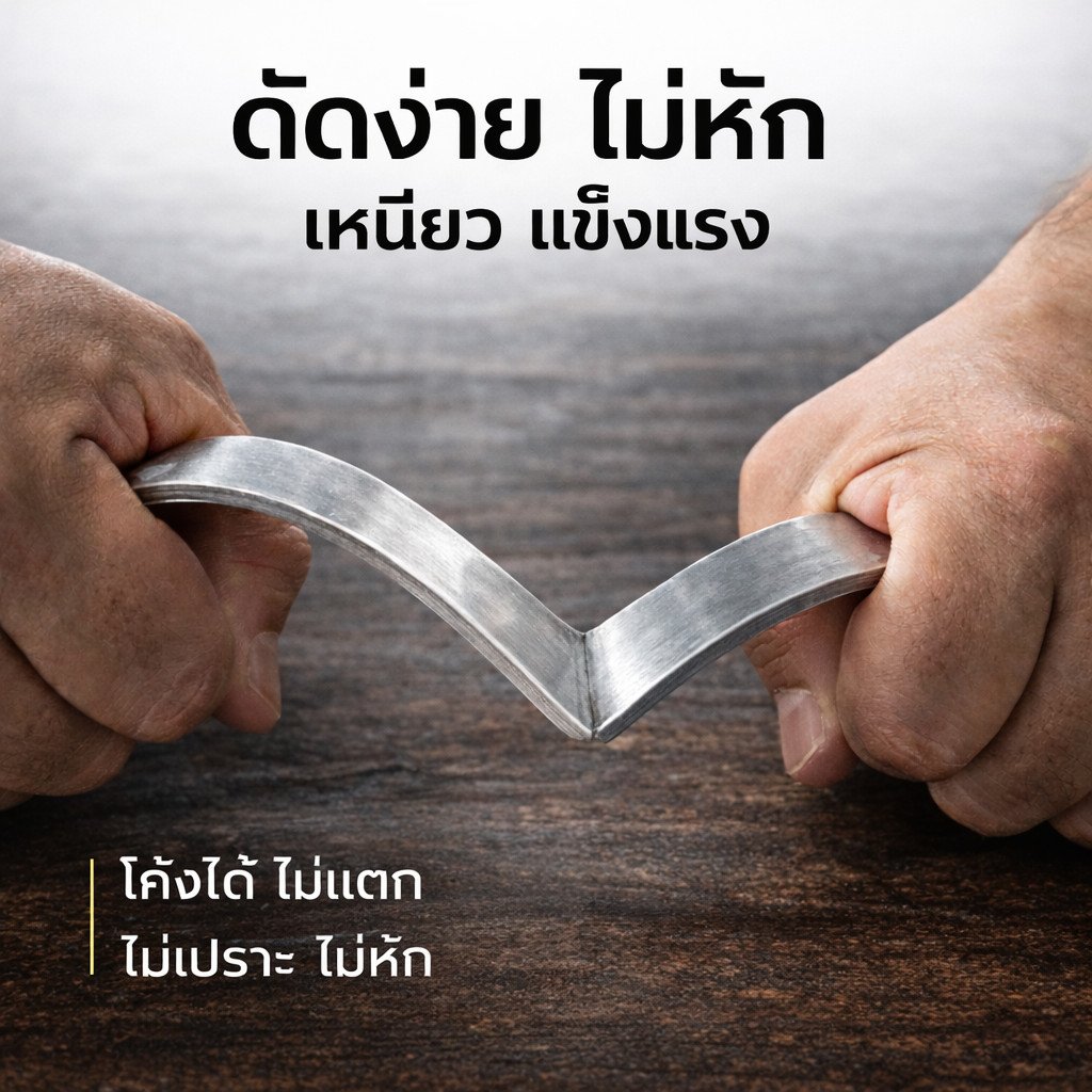 แพ็ค 1 กิโลกรัม) Ship ลวดมีเนียม แบน กว้าง 10 มม. หน่า 1 มม. ยาว 33 เมตร ลวดมัดท่อ ลวดอลูม - Image 3