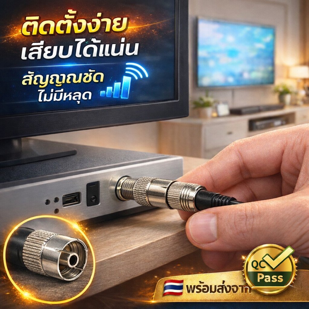 WR แจ็คเหล็ก ตัวเมีย แจ๊ค เสียบทีวี เสาอากาศ ทีวี สำหรับ สาย RG6 3C/5C แจ๊ค กลมเหล็ก - Image 8