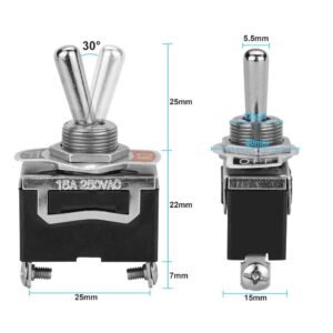 สวิตช์ก้านโยก Toggle Switch 2 ขา 3 ขา 6 ขา 15A 250V ON-OFF / ON-OFF-ON สวิตช์โยกตัวใหญ่ ขั้วขันน็อต งานไฟฟ้า งาน DIY – 2 ขา