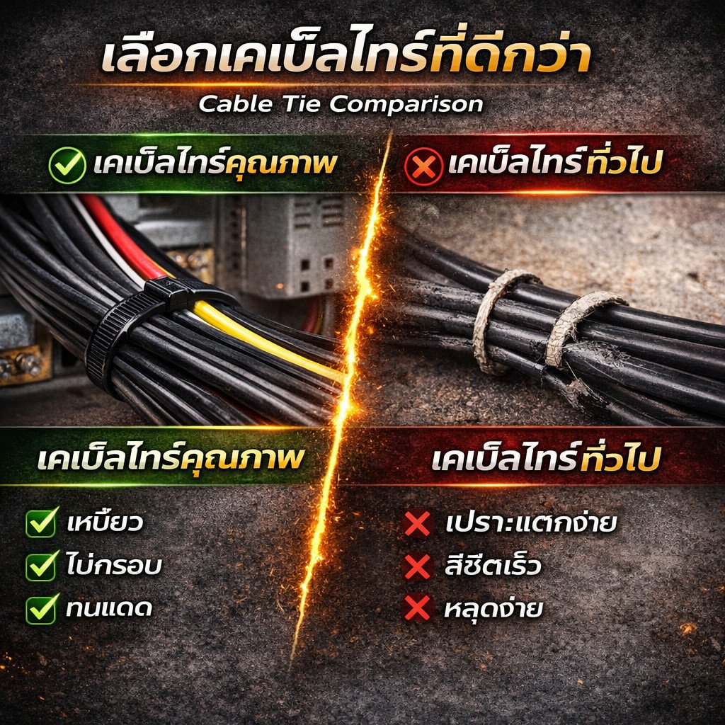 รุ่นหนา อย่างดี (5 เส้น) BANDEX Cable Tie เคเบิ้ลไทร์ สายรัดพลาสติก ขนาด 15 นิ้ว Nylon 66 ขนาด 385 mm x 4.8mm - Image 4