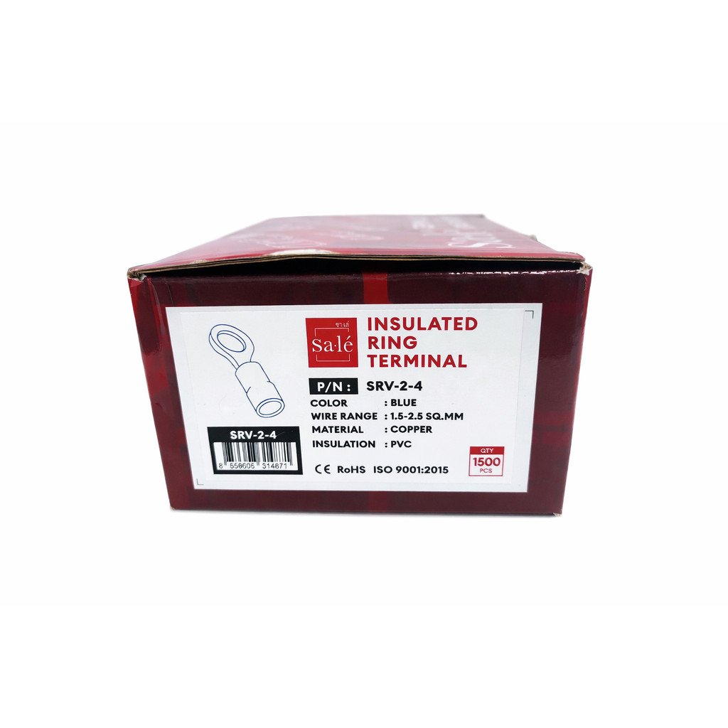 แพ็ค 100 ชิ้น) SALE หางปลา หัวกลมแบบกลมหุ้ม (RF) ใช้กับสายไฟ 1.5-2.5 Sqmm. 19A 600V สกรู M4 - Image 9
