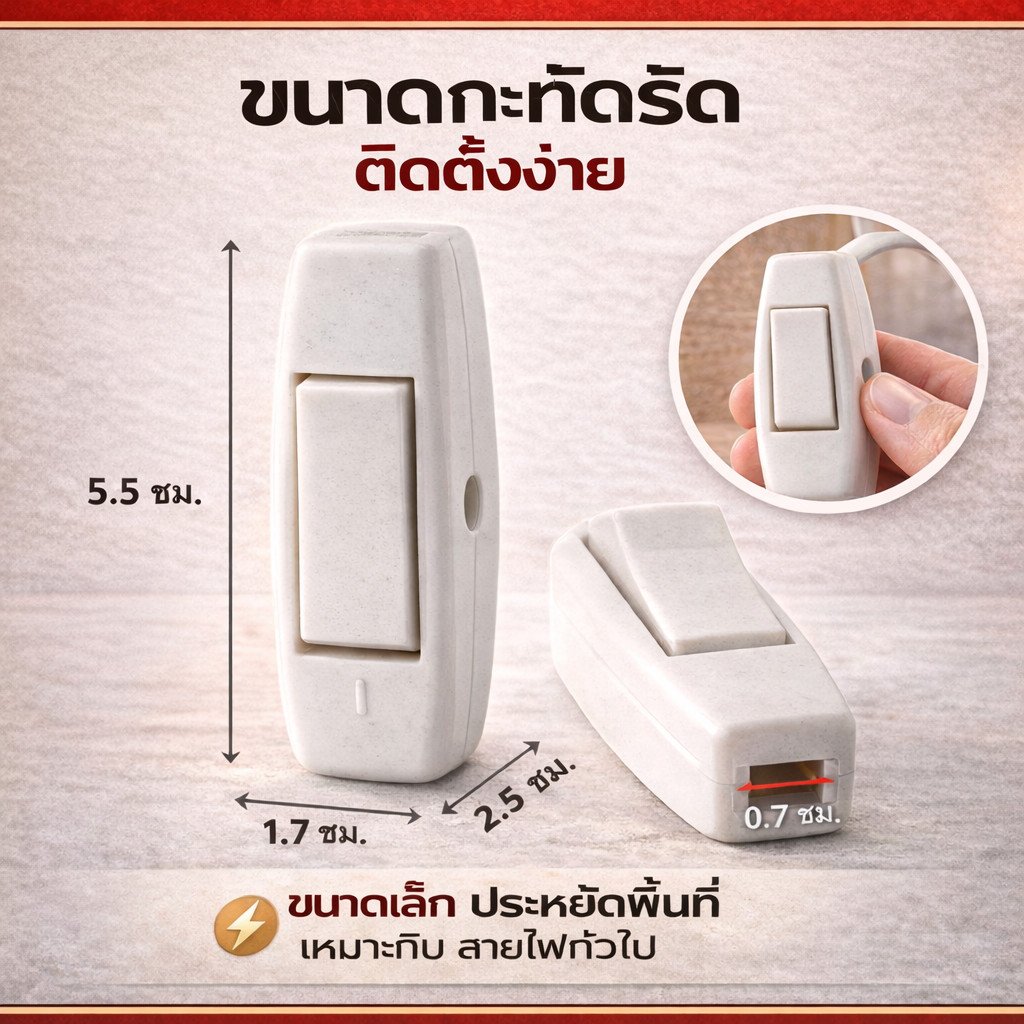 แพ๊ค 12 ชิ้น) Matsukami สวิตซ์กลางทาง / สวิตซ์กระดิ่ง 2A 250V กดค้าง / เด้งกลับ สวิตซ์ป๊อกแป๊ก – x 12 ชิ้น(กดแล้วค้าง - Image 2