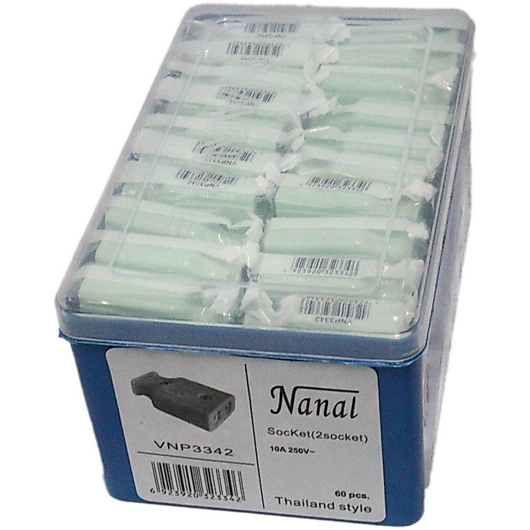 1 โหล) NANAL ปลั๊กตัวเมีย 2 ขาแบน ทองเหลือง คละสี 16A 250V ทองเหลืองแท้ - Image 3