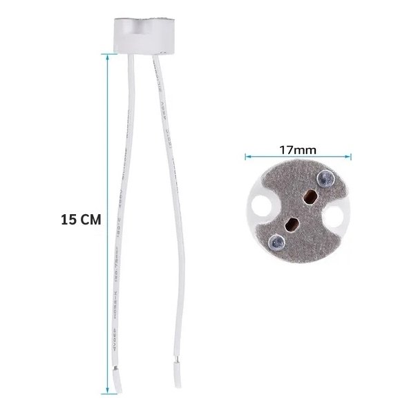 ขั้วรับหลอด Mr16 ขั้ว G4 / Gu 5.3 / Gy 6.35 4A 12-220V พร้อมสาย 15 ซม สำหรับ หลอดฮาโลเจน และ LED ขั้วหลอด - Image 2